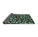 Sideview of Oriental Turquoise Industrial Rug, urb453turq