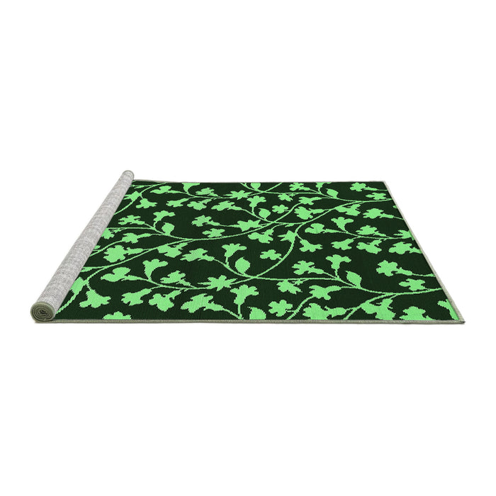 Sideview of Machine Washable Oriental Emerald Green Industrial Area Rugs, wshurb453emgrn