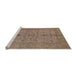 Sideview of Machine Washable Industrial Modern Sienna Brown Rug, wshurb454