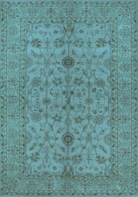 Oriental Light Blue Traditional Rug, urb454lblu