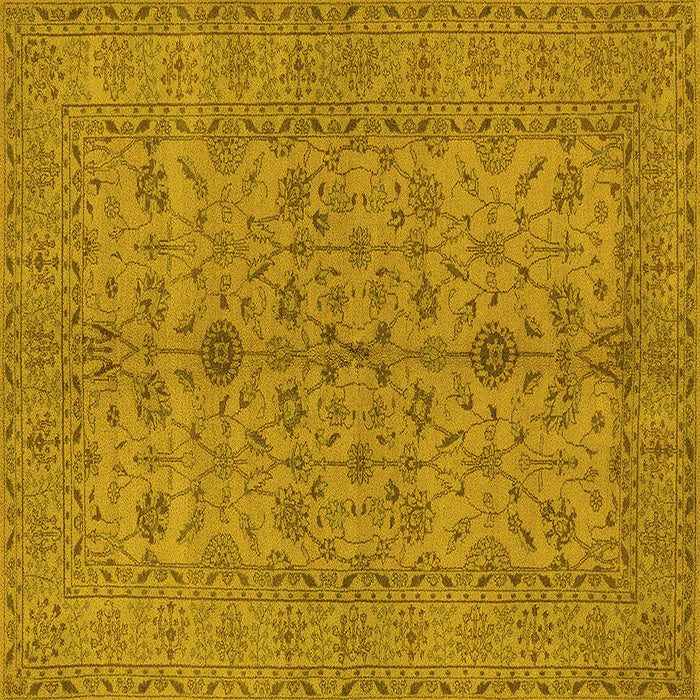 Square Oriental Yellow Traditional Rug, urb454yw