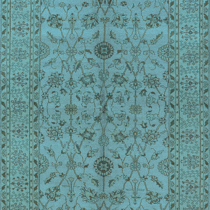 Machine Washable Oriental Light Blue Traditional Rug, wshurb454lblu