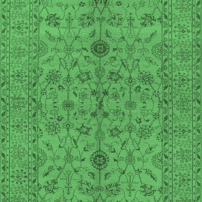 Machine Washable Oriental Emerald Green Traditional Area Rugs, wshurb454emgrn