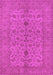 Machine Washable Oriental Pink Traditional Rug, wshurb454pnk