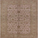 Square Mid-Century Modern Sienna Brown Oriental Rug, urb454