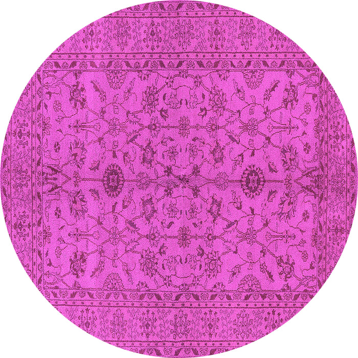 Round Oriental Pink Traditional Rug, urb454pnk