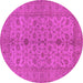 Round Oriental Pink Traditional Rug, urb454pnk
