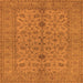 Square Machine Washable Oriental Orange Traditional Area Rugs, wshurb454org