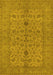 Machine Washable Oriental Yellow Traditional Rug, wshurb454yw