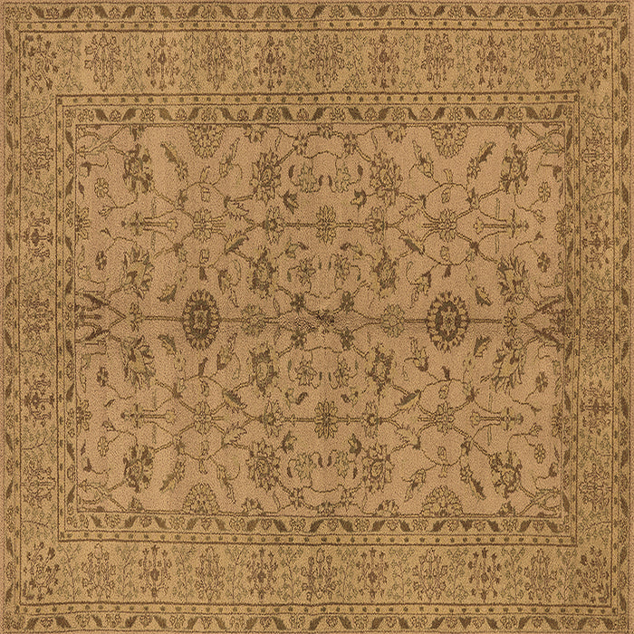 Square Oriental Brown Traditional Rug, urb454brn