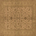 Square Oriental Brown Traditional Rug, urb454brn