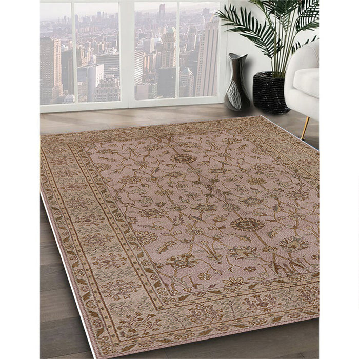 Machine Washable Industrial Modern Sienna Brown Rug in a Family Room, wshurb454