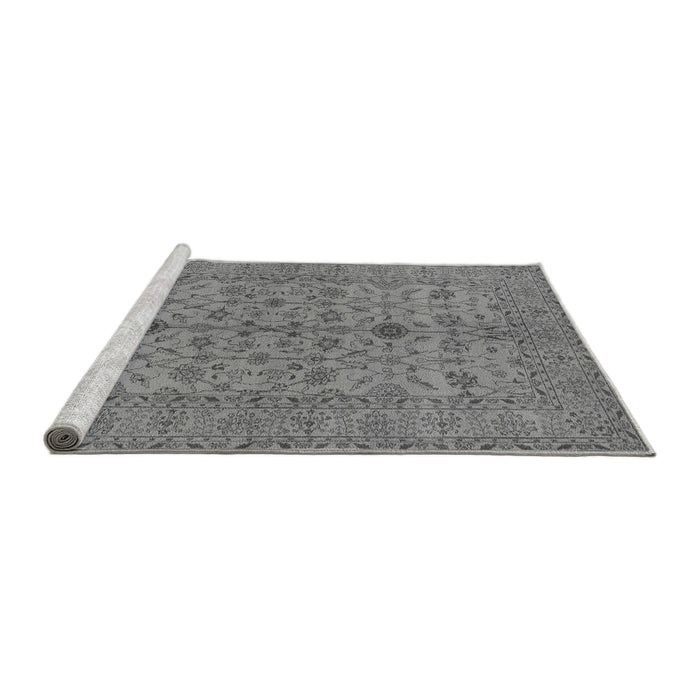 Sideview of Machine Washable Oriental Gray Traditional Rug, wshurb454gry