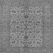 Square Machine Washable Oriental Gray Traditional Rug, wshurb454gry