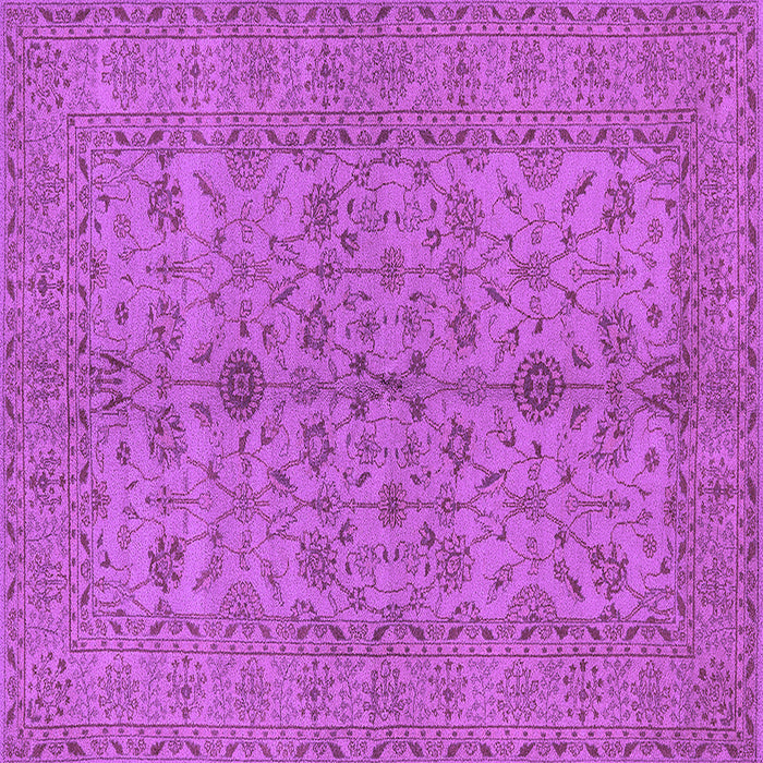 Square Machine Washable Oriental Purple Traditional Area Rugs, wshurb454pur