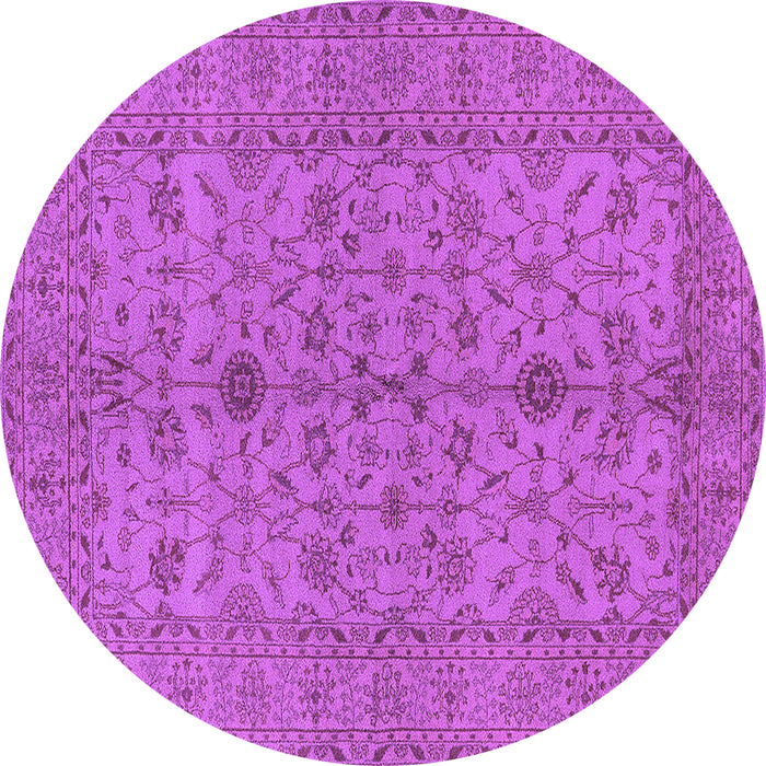 Round Oriental Purple Traditional Rug, urb454pur
