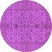 Round Oriental Purple Traditional Rug, urb454pur