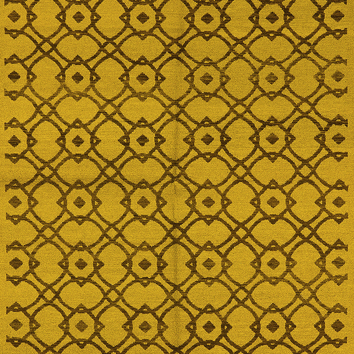 Machine Washable Oriental Yellow Industrial Rug, wshurb455yw