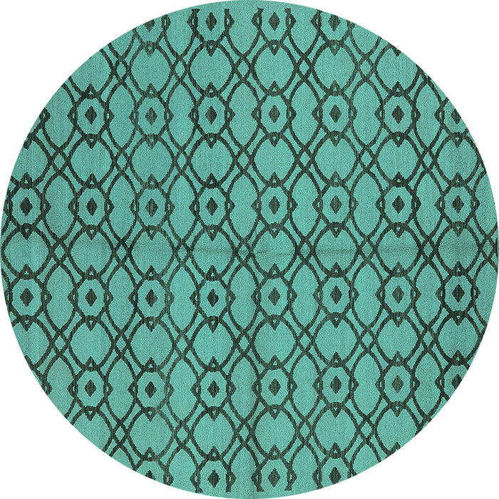 Square Machine Washable Oriental Turquoise Industrial Area Rugs, wshurb455turq