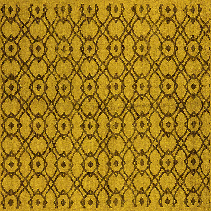 Square Machine Washable Oriental Yellow Industrial Rug, wshurb455yw