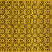 Square Machine Washable Oriental Yellow Industrial Rug, wshurb455yw