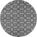 Round Machine Washable Oriental Gray Industrial Rug, wshurb455gry