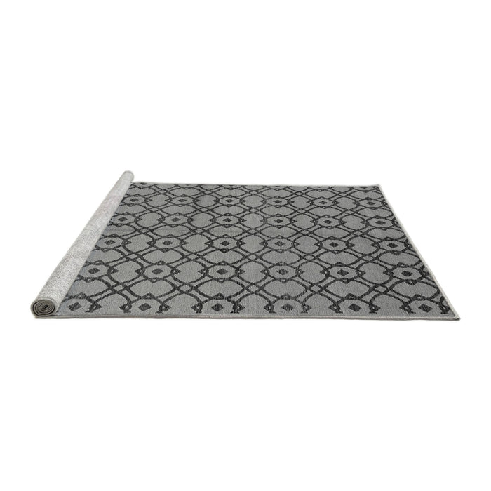 Sideview of Machine Washable Oriental Gray Industrial Rug, wshurb455gry