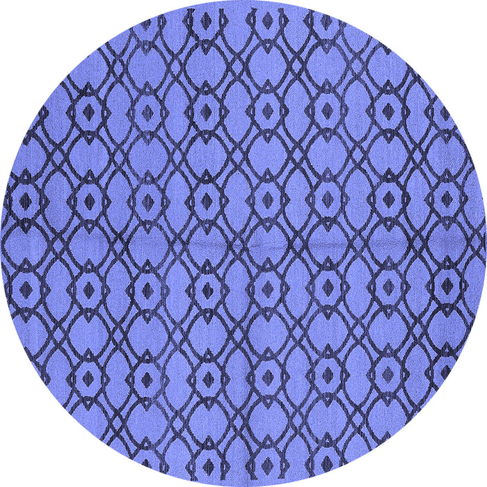 Round Oriental Blue Industrial Rug, urb455blu