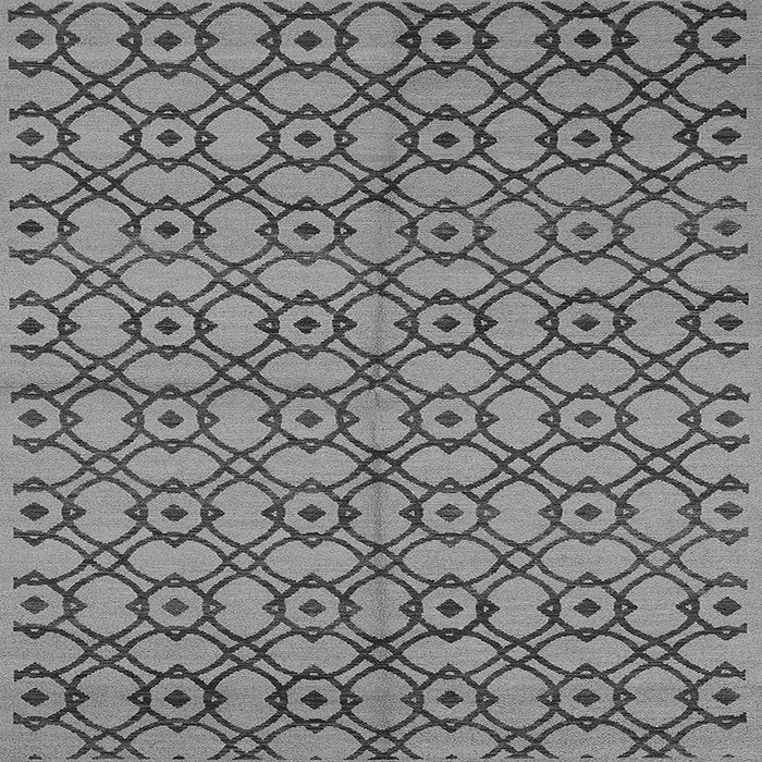 Square Machine Washable Oriental Gray Industrial Rug, wshurb455gry