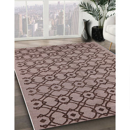Machine Washable Industrial Modern Khaki Rose Pink Rug in a Family Room, wshurb455
