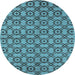 Round Oriental Light Blue Industrial Rug, urb455lblu