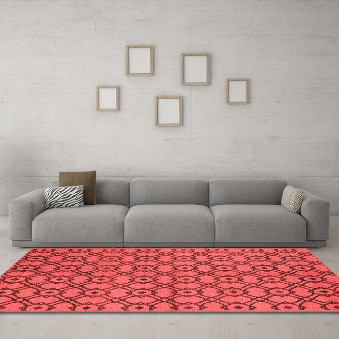 Industrial Red Washable Rugs