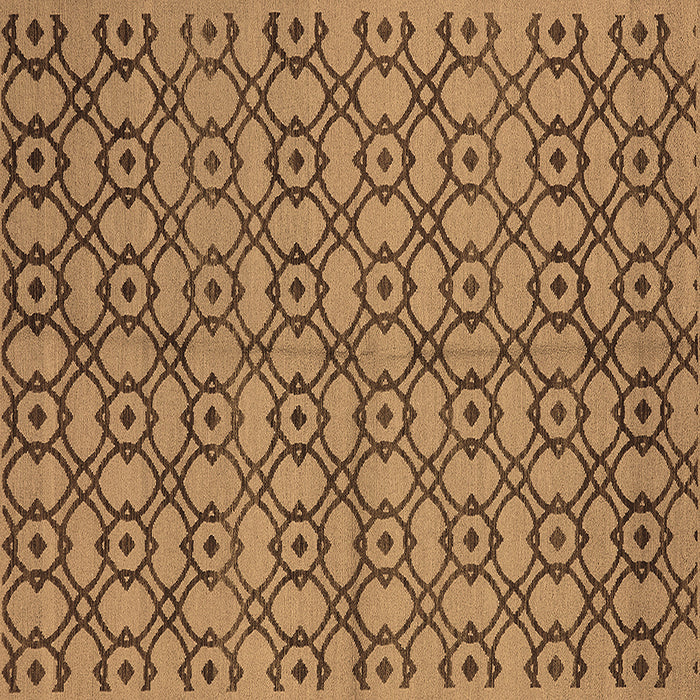 Square Machine Washable Oriental Brown Industrial Rug, wshurb455brn
