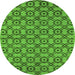 Round Oriental Green Industrial Rug, urb455grn