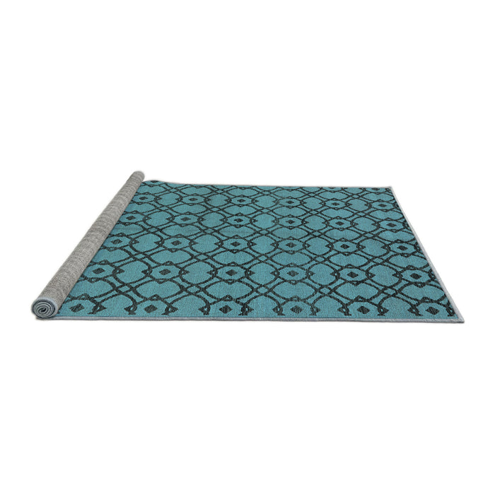 Sideview of Machine Washable Oriental Light Blue Industrial Rug, wshurb455lblu