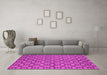 Machine Washable Oriental Pink Industrial Rug in a Living Room, wshurb455pnk