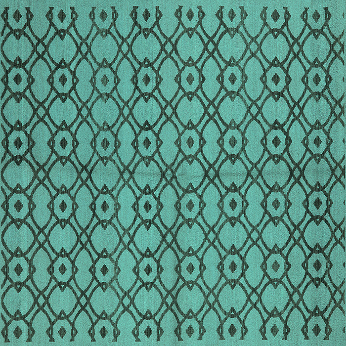 Square Oriental Turquoise Industrial Rug, urb455turq