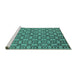 Sideview of Machine Washable Oriental Turquoise Industrial Area Rugs, wshurb455turq