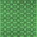 Square Machine Washable Oriental Emerald Green Industrial Area Rugs, wshurb455emgrn