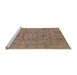 Sideview of Machine Washable Industrial Modern Light Copper Gold Rug, wshurb456