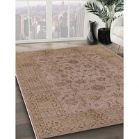 Mid-Century Modern Light Copper Gold Oriental Rug, urb456