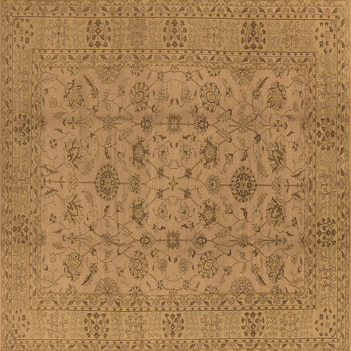 Square Oriental Brown Industrial Rug, urb456brn