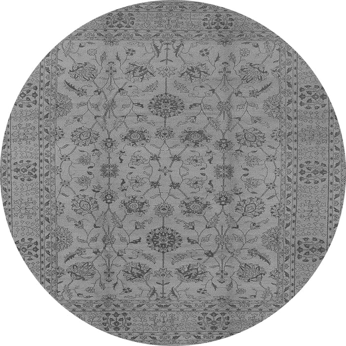 Round Oriental Gray Industrial Rug, urb456gry
