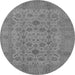 Round Oriental Gray Industrial Rug, urb456gry