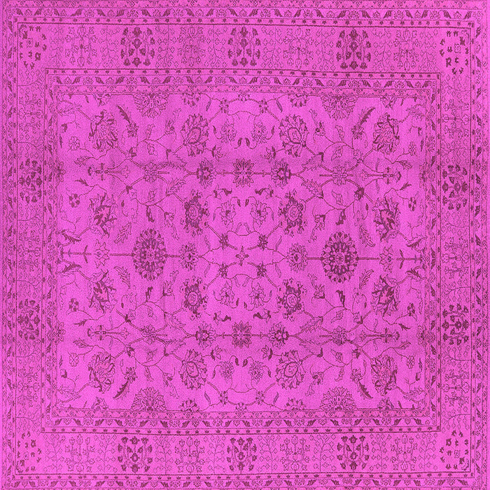 Square Machine Washable Oriental Pink Industrial Rug, wshurb456pnk