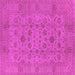 Square Machine Washable Oriental Pink Industrial Rug, wshurb456pnk