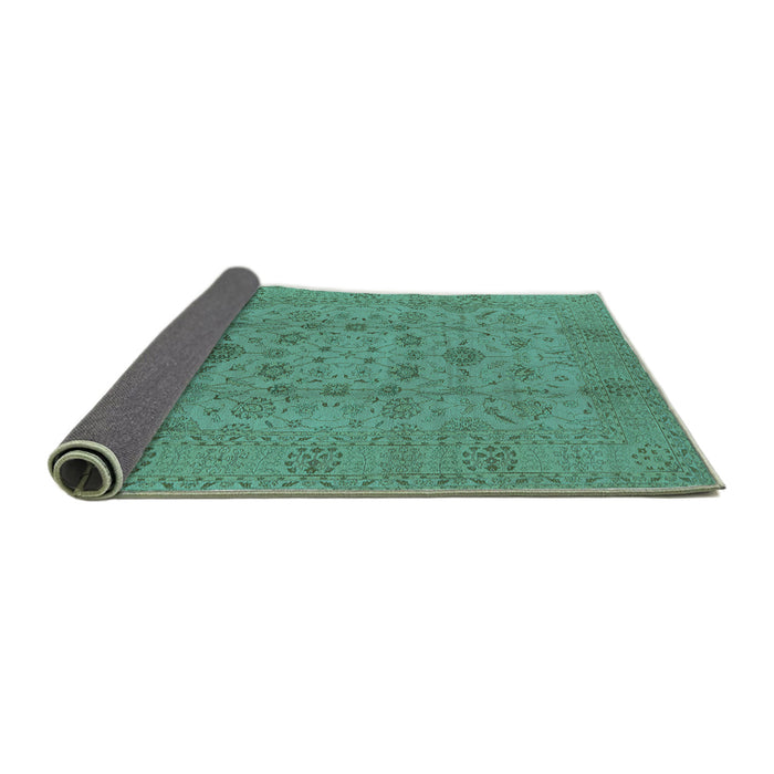 Sideview of Oriental Turquoise Industrial Rug, urb456turq