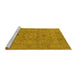 Sideview of Machine Washable Oriental Yellow Industrial Rug, wshurb456yw