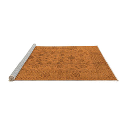 Sideview of Machine Washable Oriental Orange Industrial Area Rugs, wshurb456org