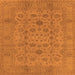 Square Machine Washable Oriental Orange Industrial Area Rugs, wshurb456org